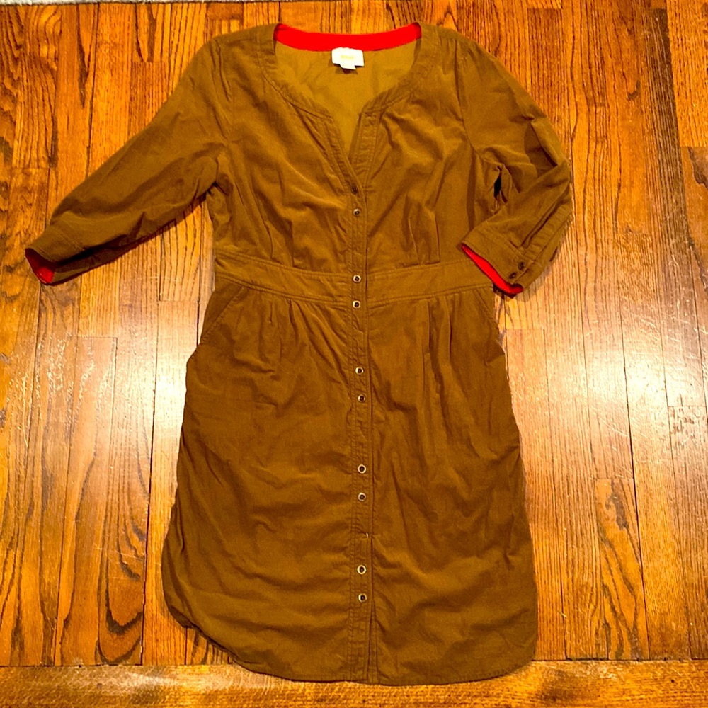 Maeve olive green corduroy dress size 12